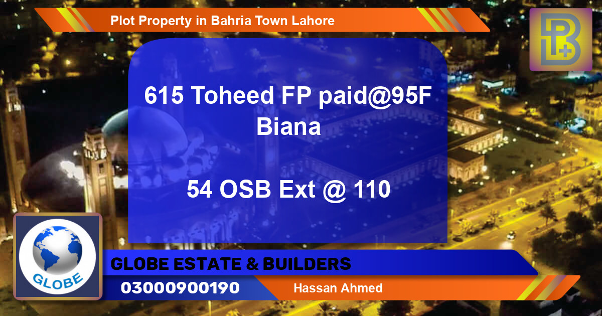 Residential Plot for Sale in Bahria Town, Lahore - (BP-69586)