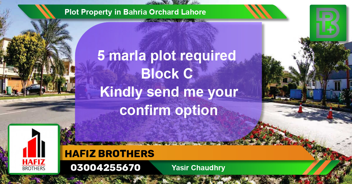 Residential Plot for Sale in Bahria Orchard, Lahore - (BP-69595)
