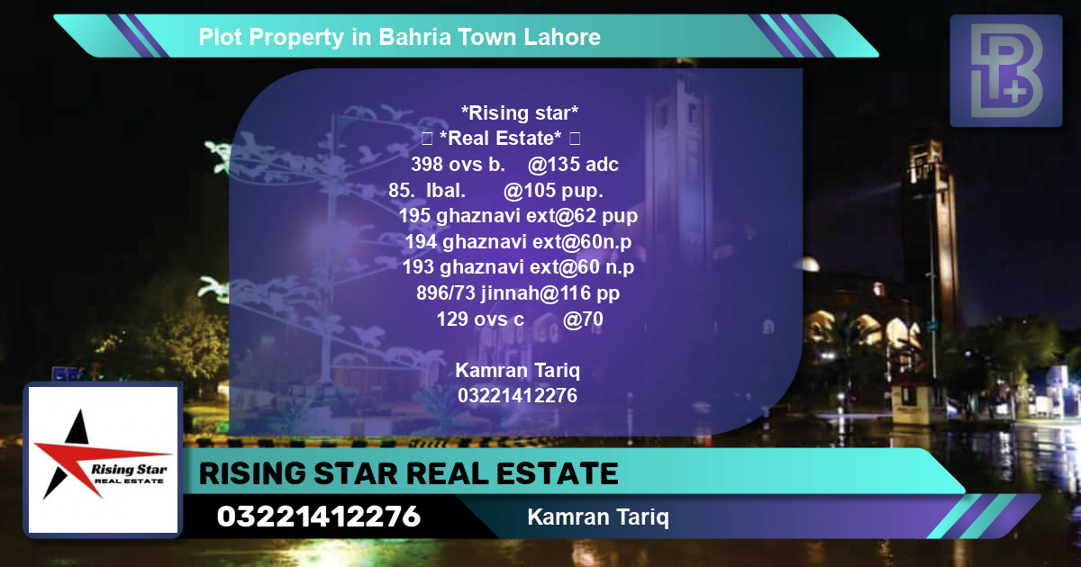 Residential Plot for Sale in Bahria Town, Lahore - (BP-69602)