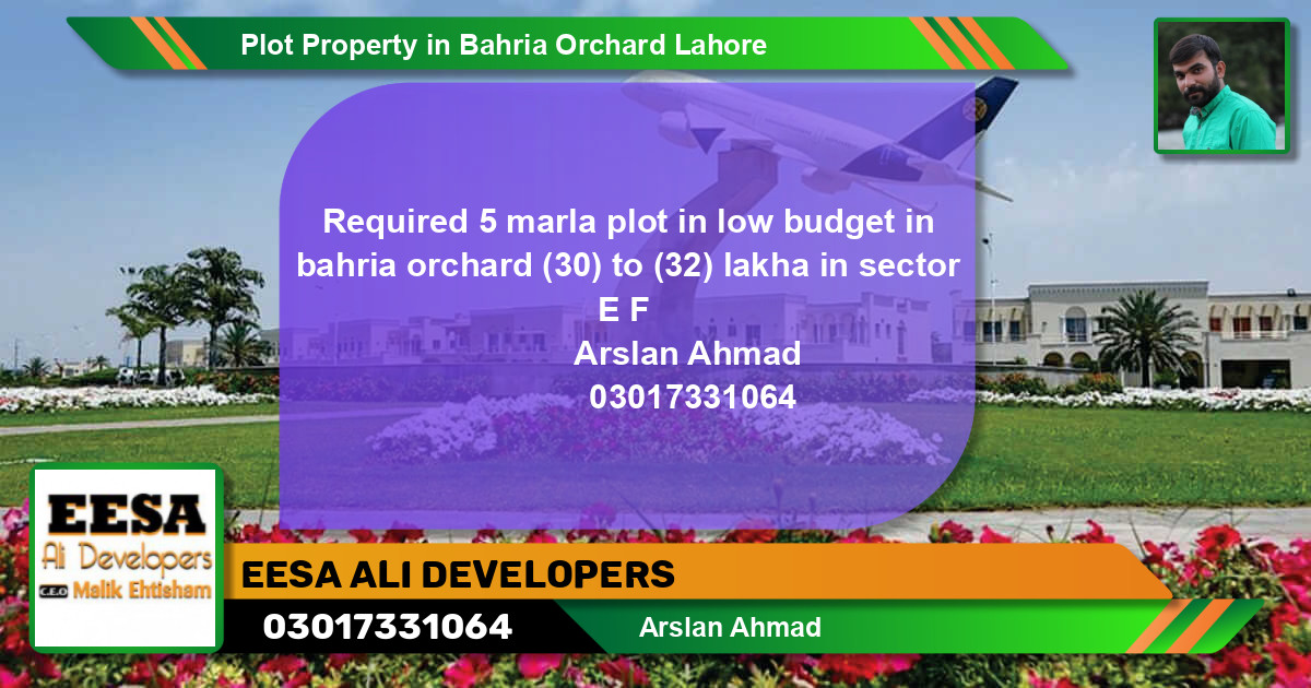 Residential Plot for Sale in Bahria Orchard, Lahore - (BP-69620)