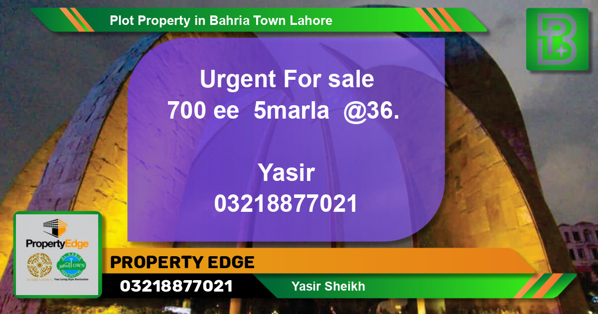 Residential Plot for Sale in Bahria Town, Lahore - (BP-69626)