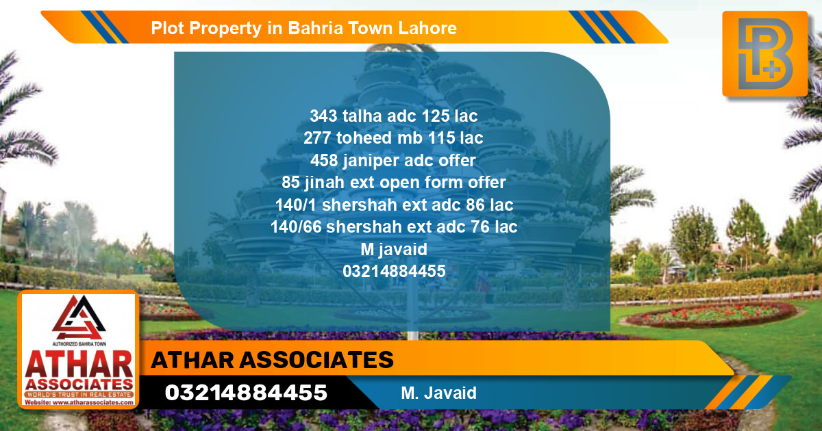 Residential Plot for Sale in Bahria Town, Lahore - (BP-69663)