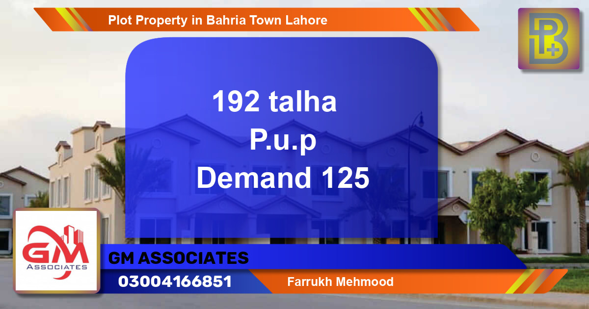Residential Plot for Sale in Bahria Town, Lahore - (BP-69664)