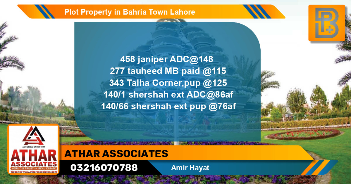 Residential Plot for Sale in Bahria Town, Lahore - (BP-69673)