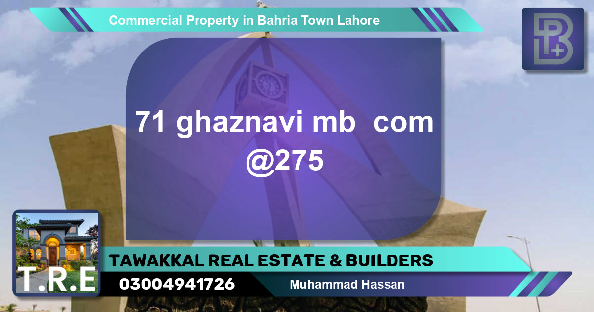 Commercial Property for Sale in Bahria Town, Lahore - (BP-69717)