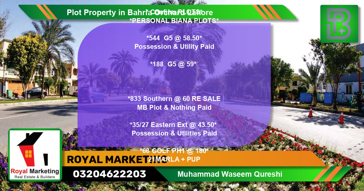 Residential Plot for Sale in Bahria Orchard, Lahore - (BP-69748)