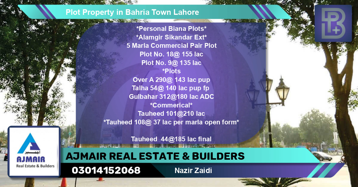 Commercial Plot for Sale in Bahria Town, Lahore - (BP-69760)