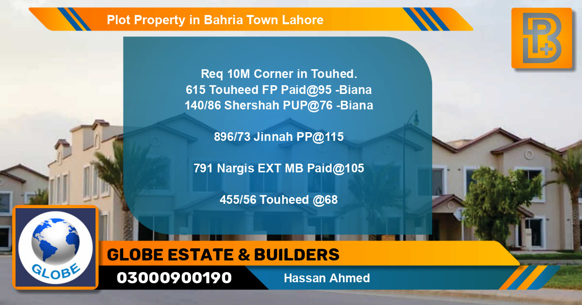 Residential Plot for Sale in Bahria Town, Lahore - (BP-69761)
