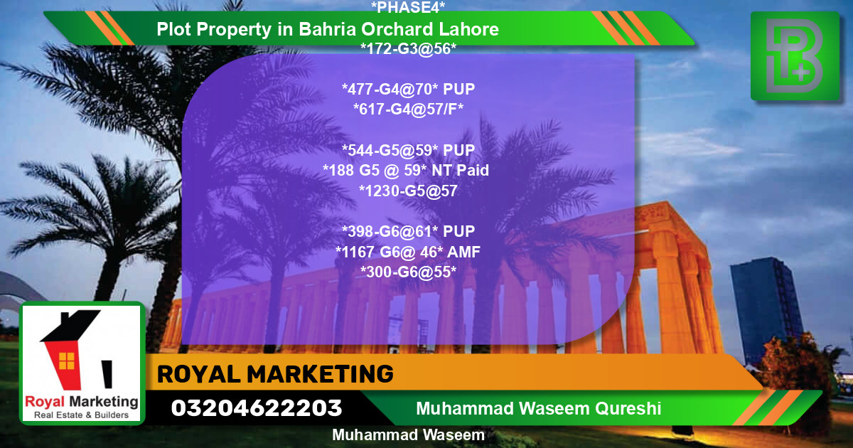 Residential Plot for Sale in Bahria Orchard, Lahore - (BP-69809)