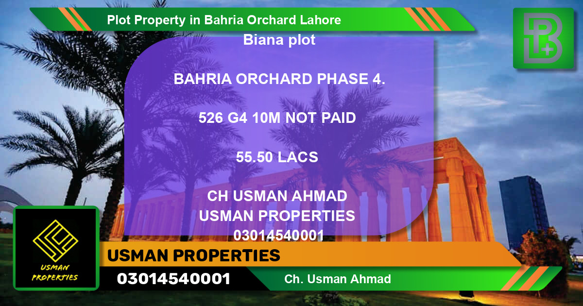 Residential Plot for Sale in Bahria Orchard, Lahore - (BP-69814)