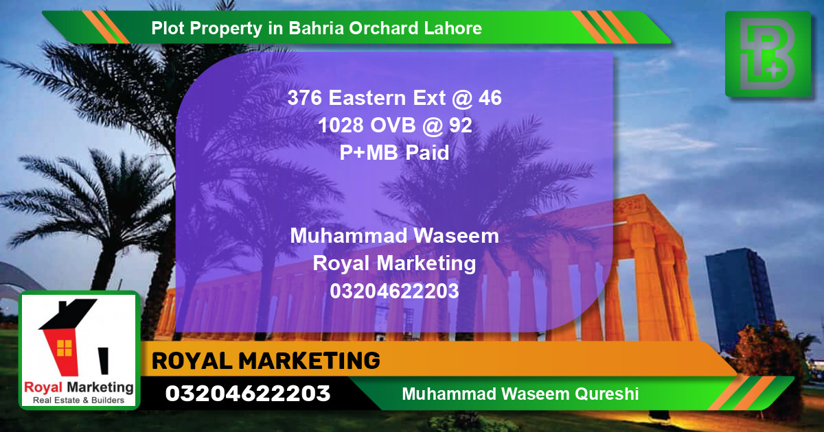 Residential Plot for Sale in Bahria Orchard, Lahore - (BP-69826)