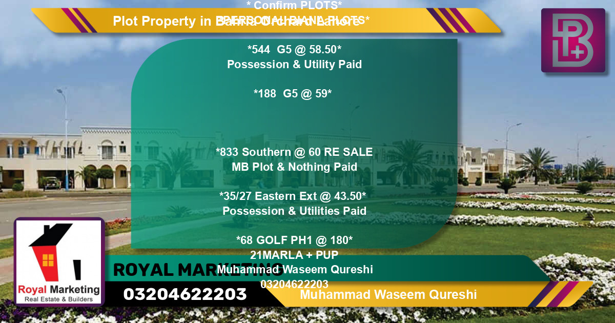 Residential Plot for Sale in Bahria Orchard, Lahore - (BP-69828)