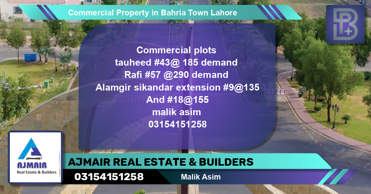 Commercial Property for Sale in Bahria Town, Lahore - (BP-69831)
