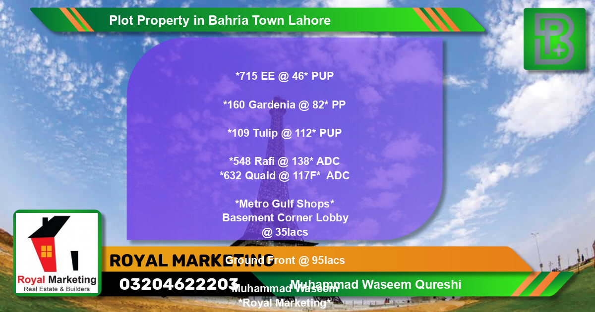 Residential Plot for Sale in Bahria Town, Lahore - (BP-69837)
