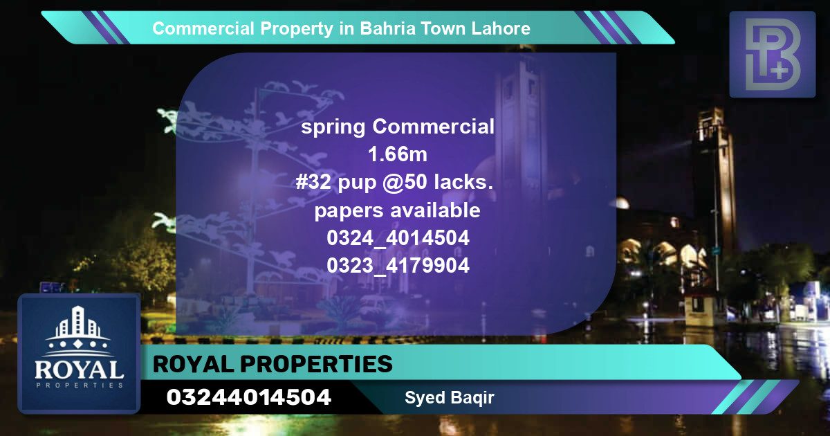 Commercial Property for Sale in Bahria Town, Lahore - (BP-69849)
