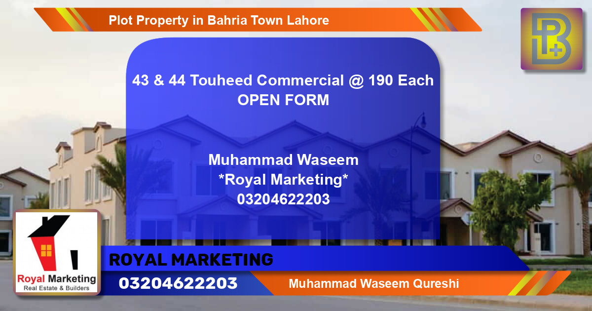 Commercial Plot for Sale in Bahria Town, Lahore - (BP-69866)