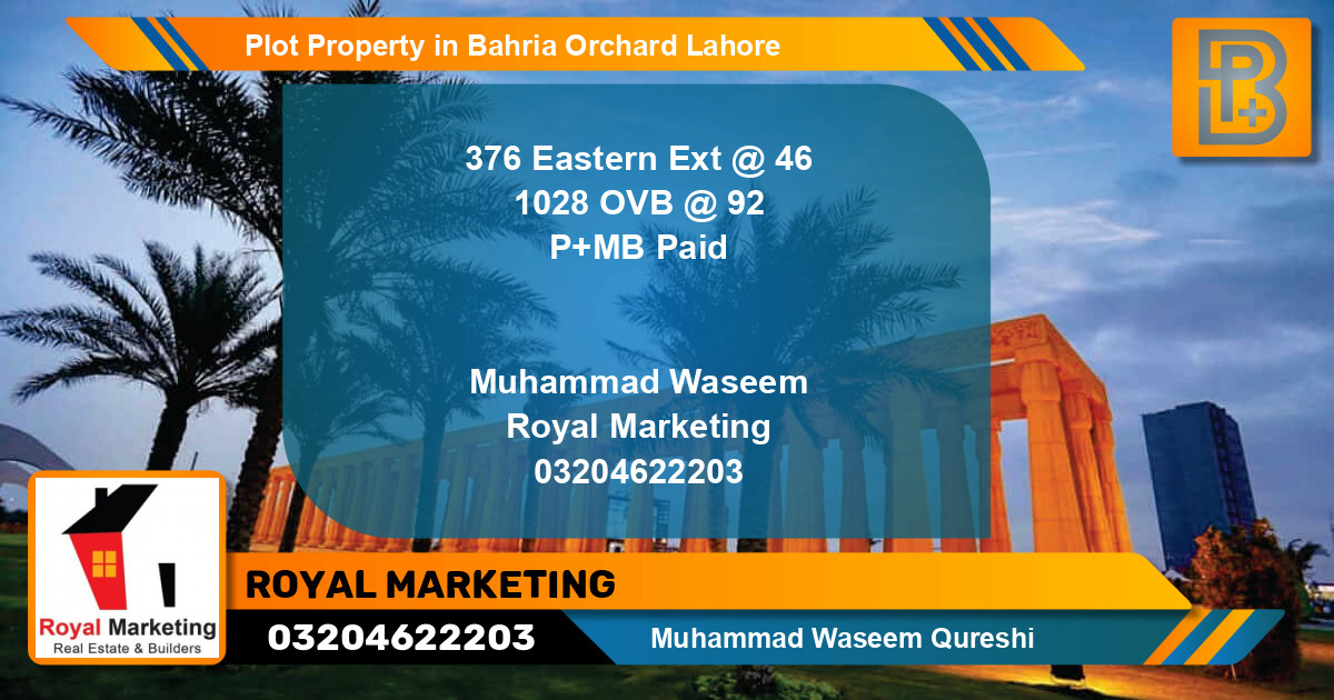 Residential Plot for Sale in Bahria Orchard, Lahore - (BP-69868)