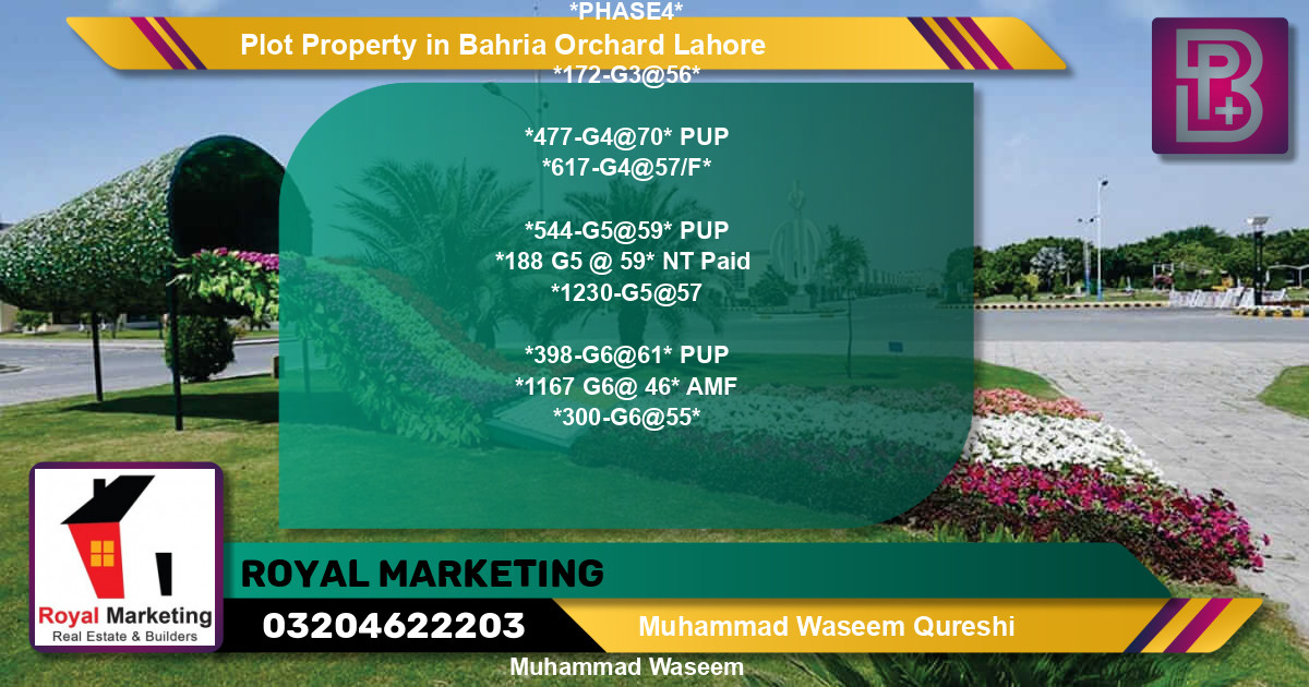 Residential Plot for Sale in Bahria Orchard, Lahore - (BP-69872)