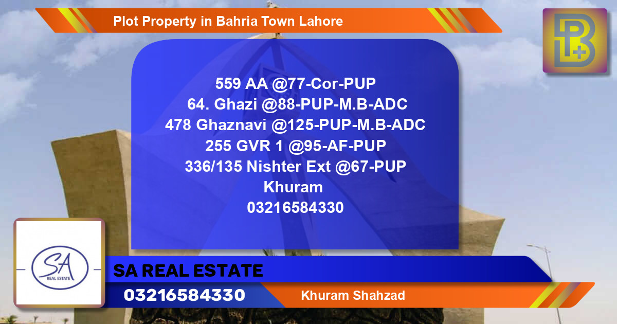 Residential Plot for Sale in Bahria Town, Lahore - (BP-69881)