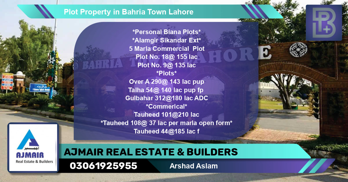 Commercial Plot for Sale in Bahria Town, Lahore - (BP-69885)