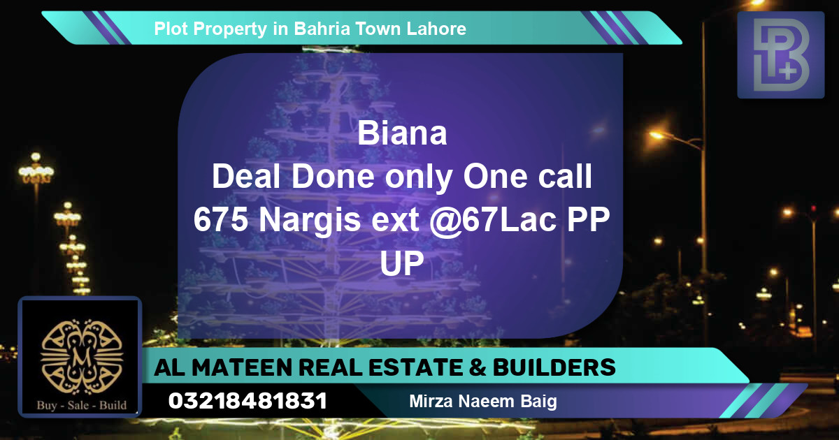 Residential Plot for Sale in Bahria Town, Lahore - (BP-69893)
