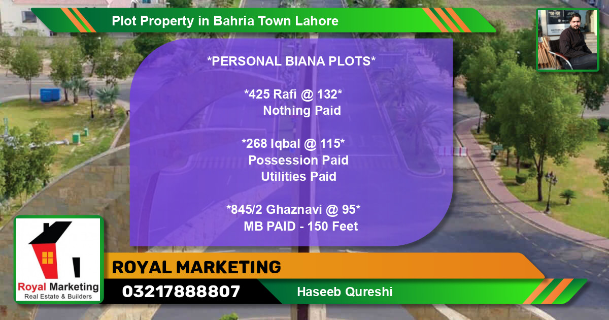 Residential Plot for Sale in Bahria Town, Lahore - (BP-69900)