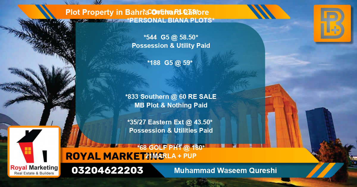 Residential Plot for Sale in Bahria Orchard, Lahore - (BP-69906)
