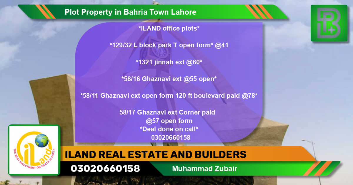 Residential Plot for Sale in Bahria Town, Lahore - (BP-69933)