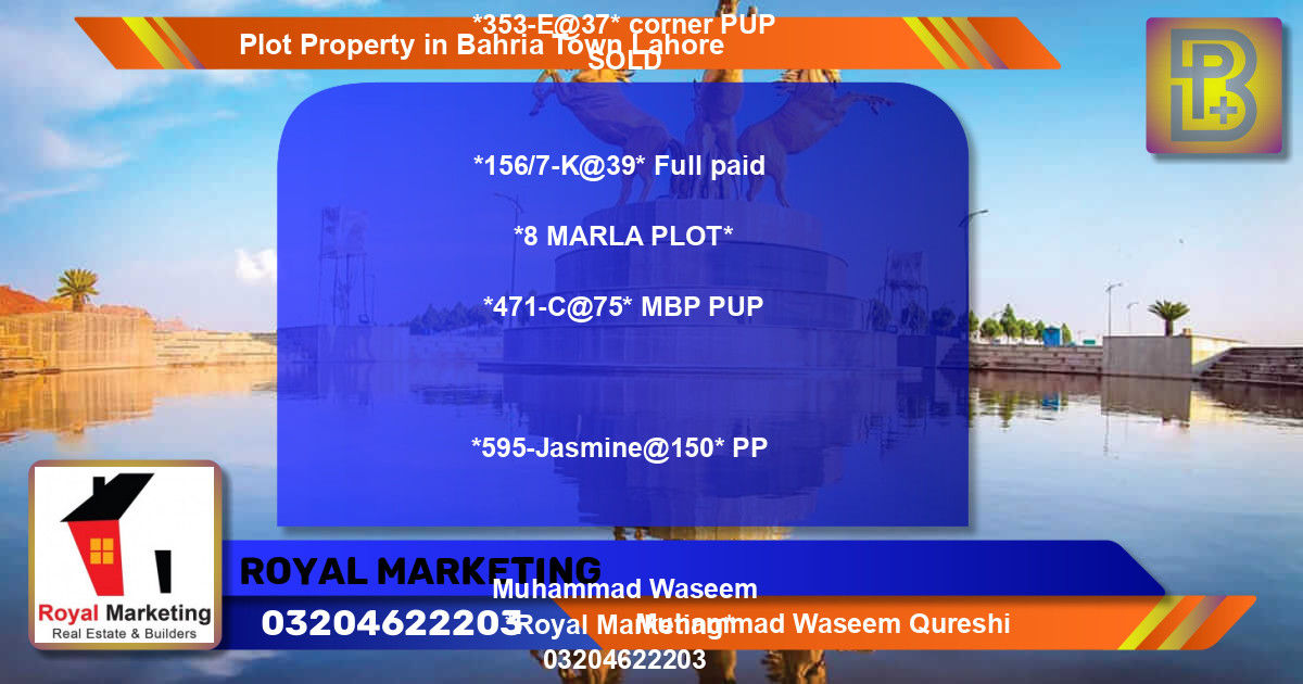 Residential Plot for Sale in Bahria Town, Lahore - (BP-69935)