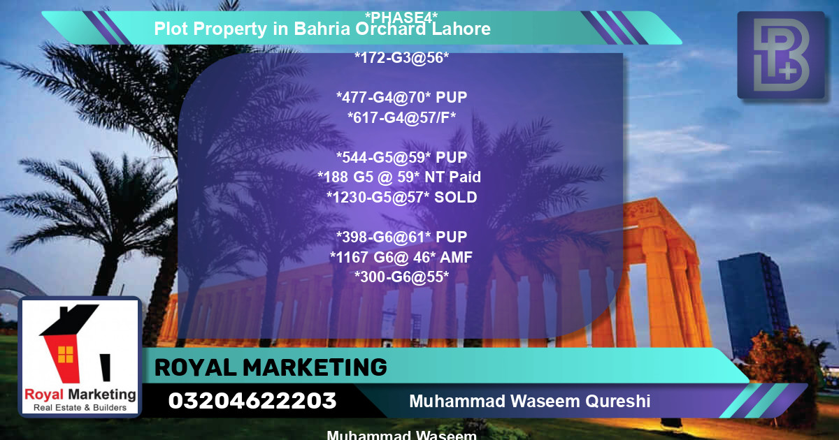 Residential Plot for Sale in Bahria Orchard, Lahore - (BP-69961)