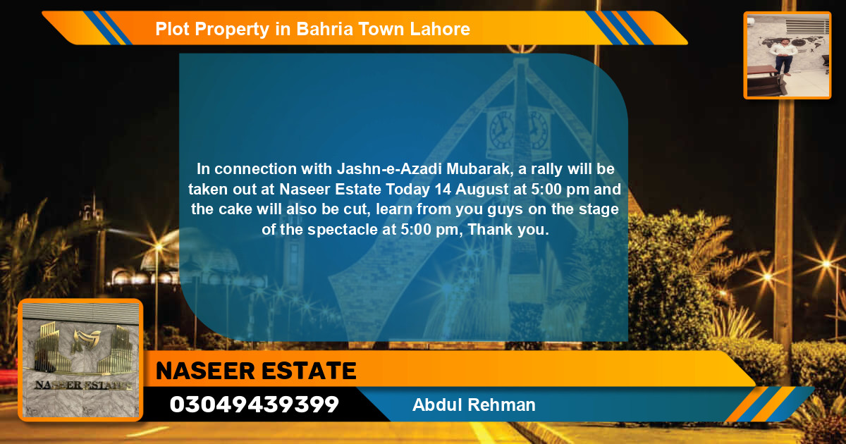 Residential Plot for Sale in Bahria Town, Lahore - (BP-69963)