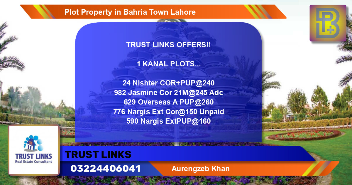 Residential Plot for Sale in Bahria Town, Lahore - (BP-69983)