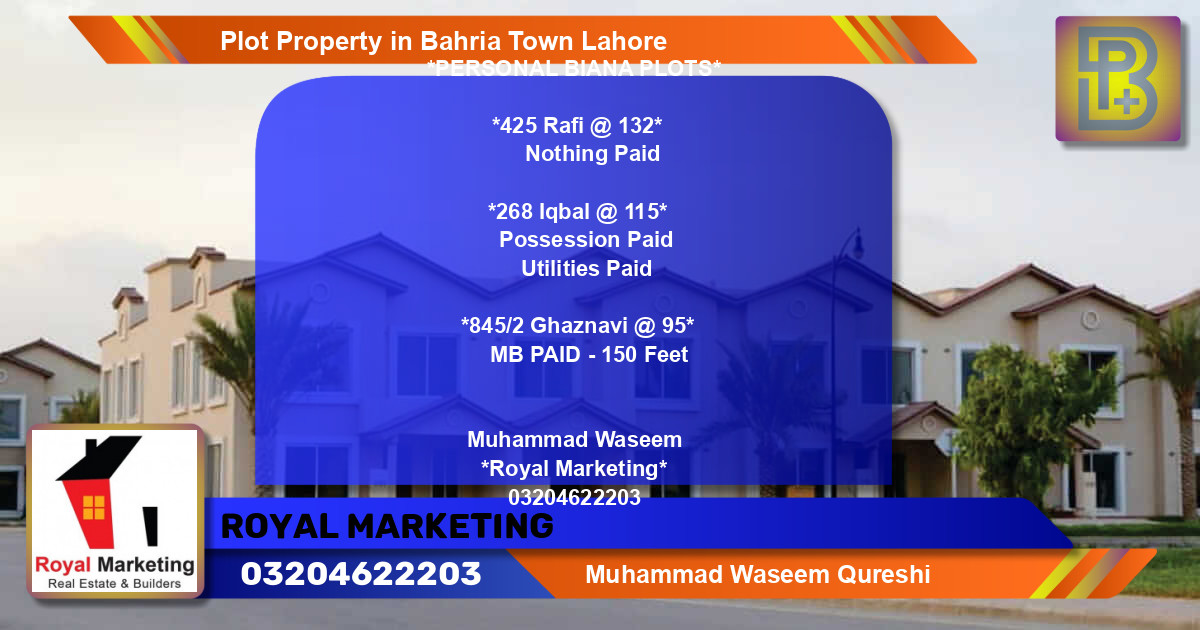 Residential Plot for Sale in Bahria Town, Lahore - (BP-69985)