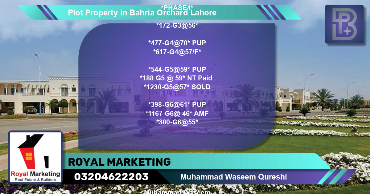 Residential Plot for Sale in Bahria Orchard, Lahore - (BP-69992)