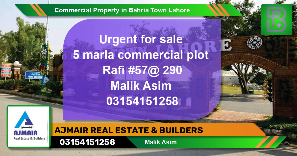 Commercial Property for Sale in Bahria Town, Lahore - (BP-70000)