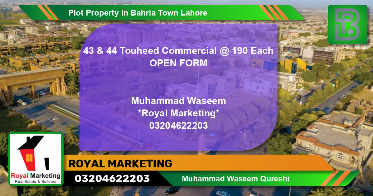 Commercial Plot for Sale in Bahria Town, Lahore - (BP-70006)