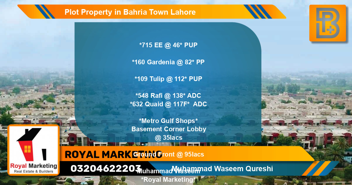 Residential Plot for Sale in Bahria Town, Lahore - (BP-70008)