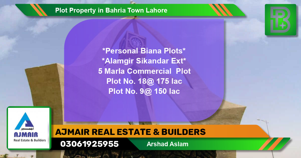 Commercial Plot for Sale in Bahria Town, Lahore - (BP-70083)