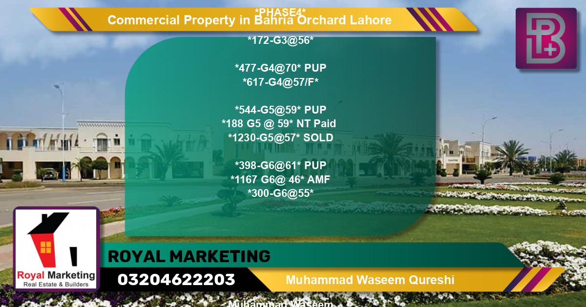 Commercial Property for Sale in Bahria Orchard, Lahore - (BP-70092)