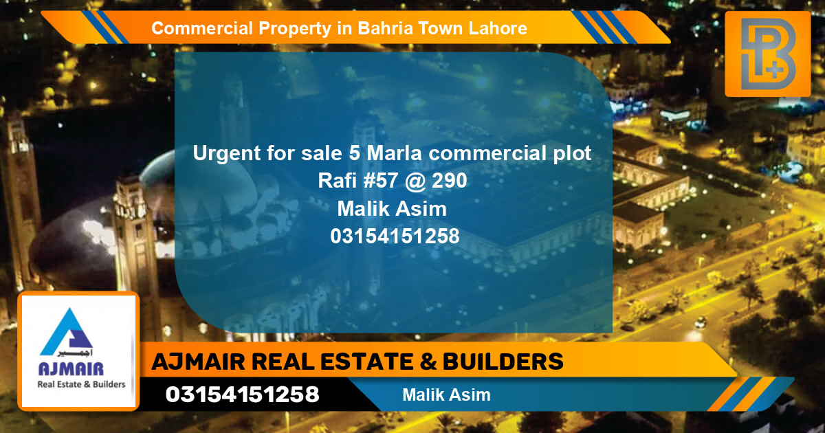 Commercial Property for Sale in Bahria Town, Lahore - (BP-70093)