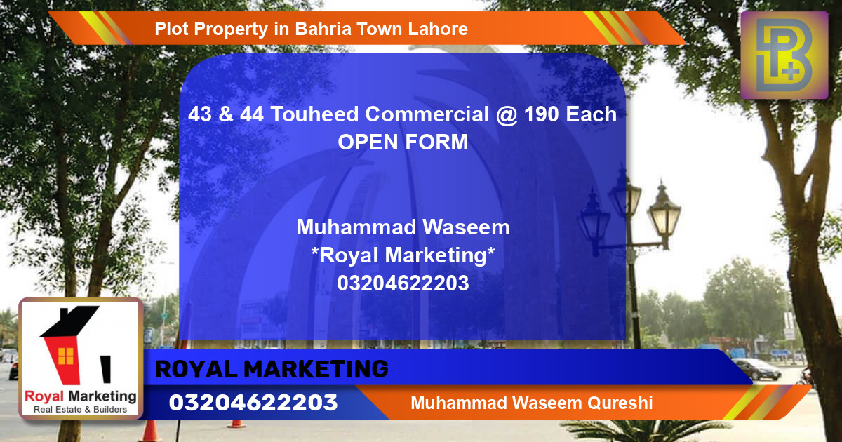 Commercial Plot for Sale in Bahria Town, Lahore - (BP-70114)