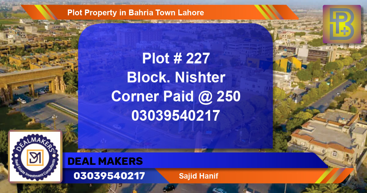Residential Plot for Sale in Bahria Town, Lahore - (BP-70121)