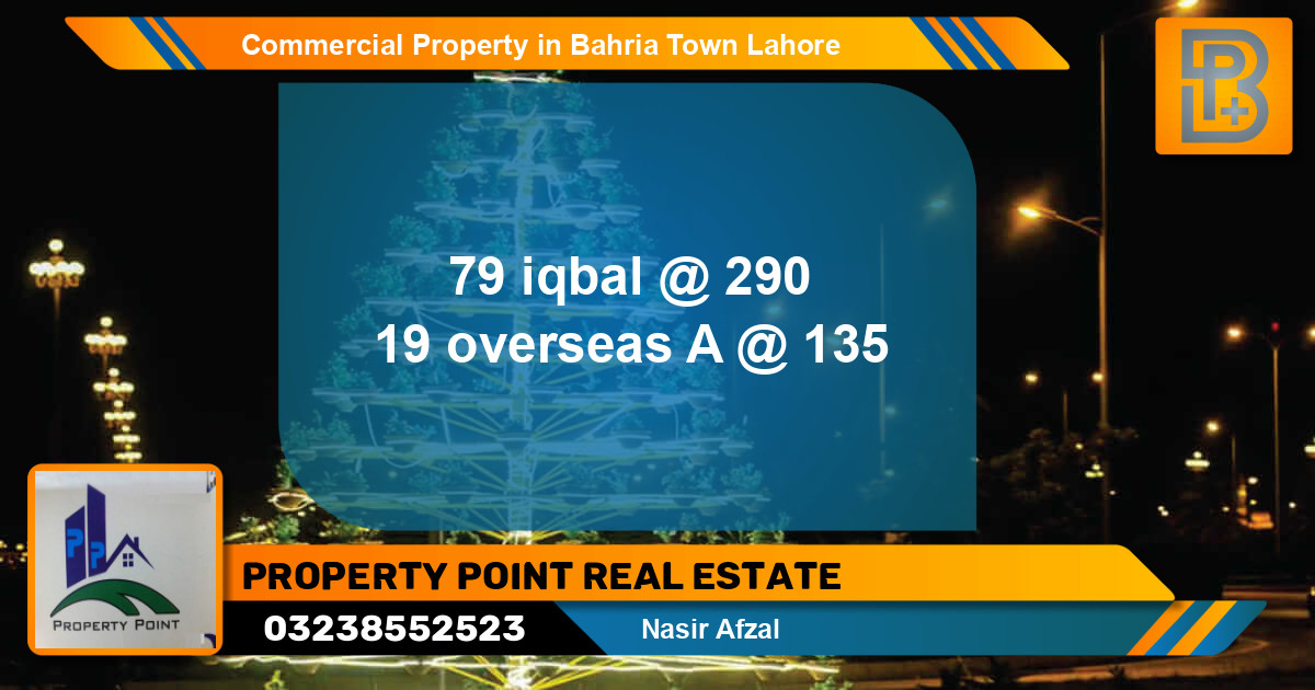 Commercial Property for Sale in Bahria Town, Lahore - (BP-70123)