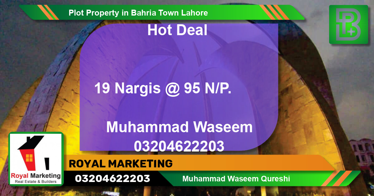 Residential Plot for Sale in Bahria Town, Lahore - (BP-70130)
