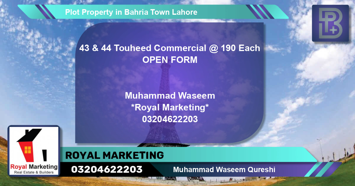 Commercial Plot for Sale in Bahria Town, Lahore - (BP-70131)