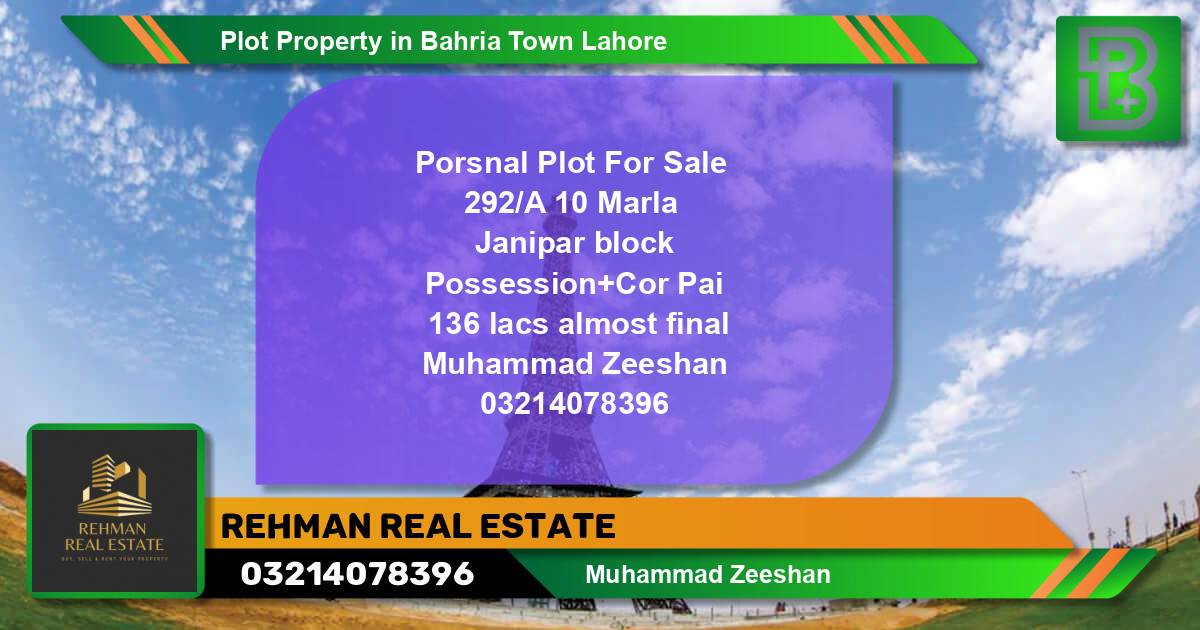 Residential Plot for Sale in Bahria Town, Lahore - (BP-70145)
