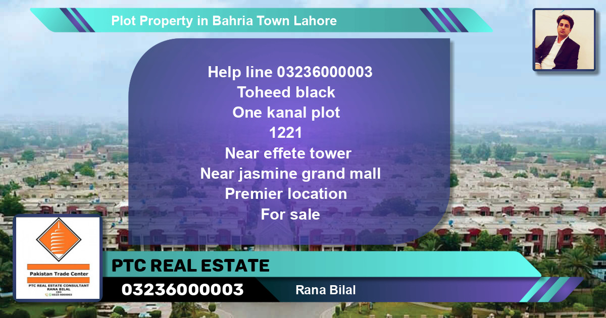 Residential Plot for Sale in Bahria Town, Lahore - (BP-70181)