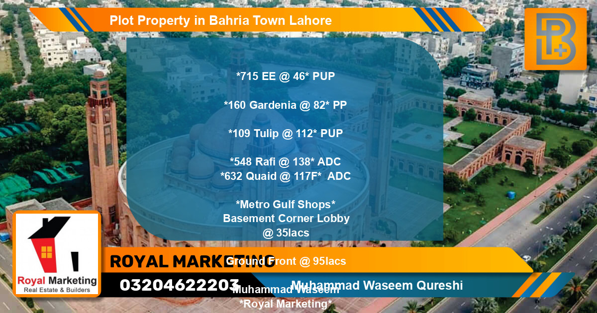 Residential Plot for Sale in Bahria Town, Lahore - (BP-70185)