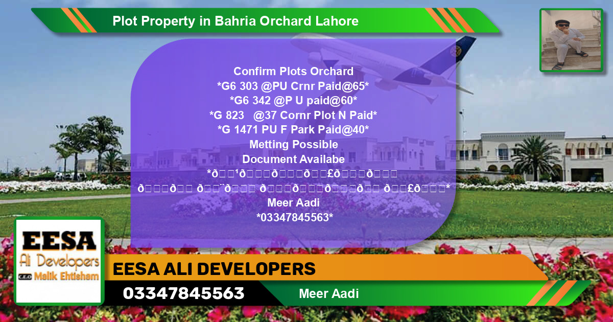 Residential Plot for Sale in Bahria Orchard, Lahore - (BP-70202)