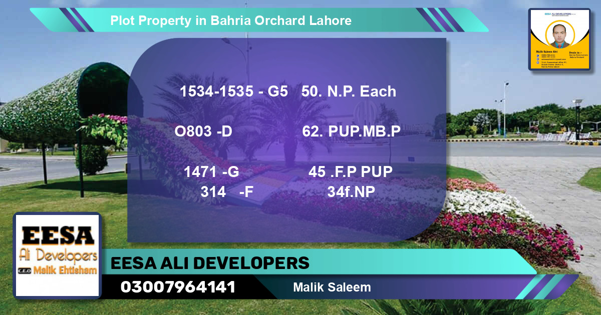 Residential Plot for Sale in Bahria Orchard, Lahore - (BP-70204)